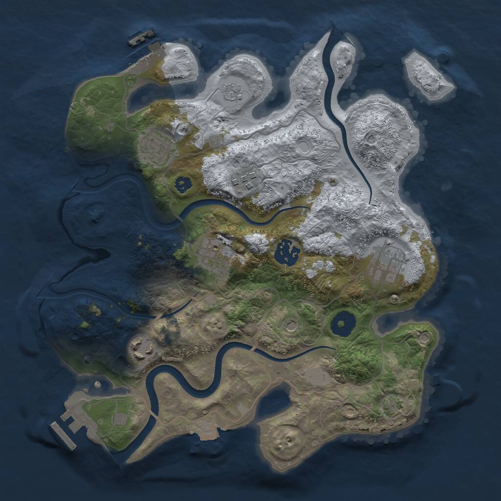 Rust Map: Procedural Map, Size: 3000, Seed: 12835, 12 Monuments