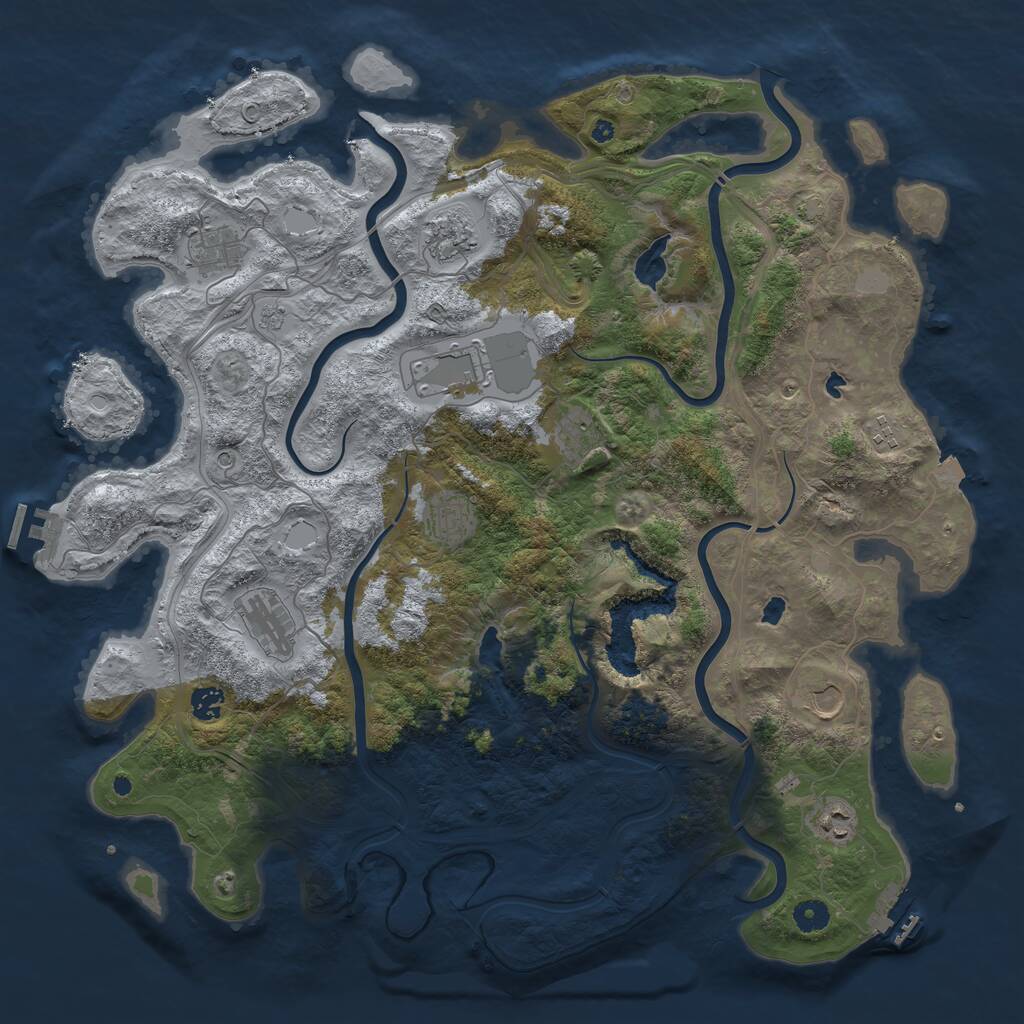 Rust Map: Procedural Map, Size: 4500, Seed: 2017261181, 16 Monuments