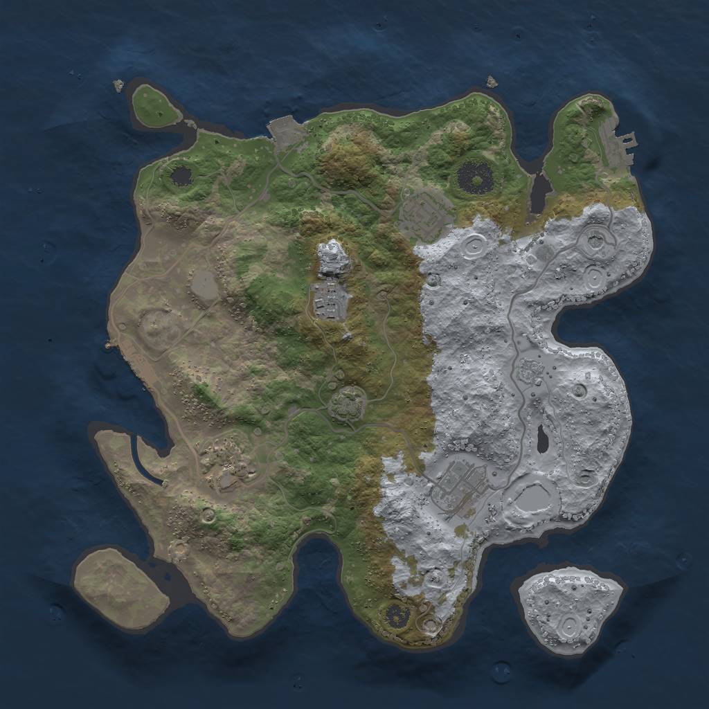 Rust Map: Procedural Map, Size: 3000, Seed: 1782492847, 12 Monuments