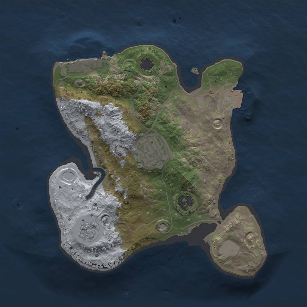 Rust Map: Procedural Map, Size: 2000, Seed: 12486, 6 Monuments
