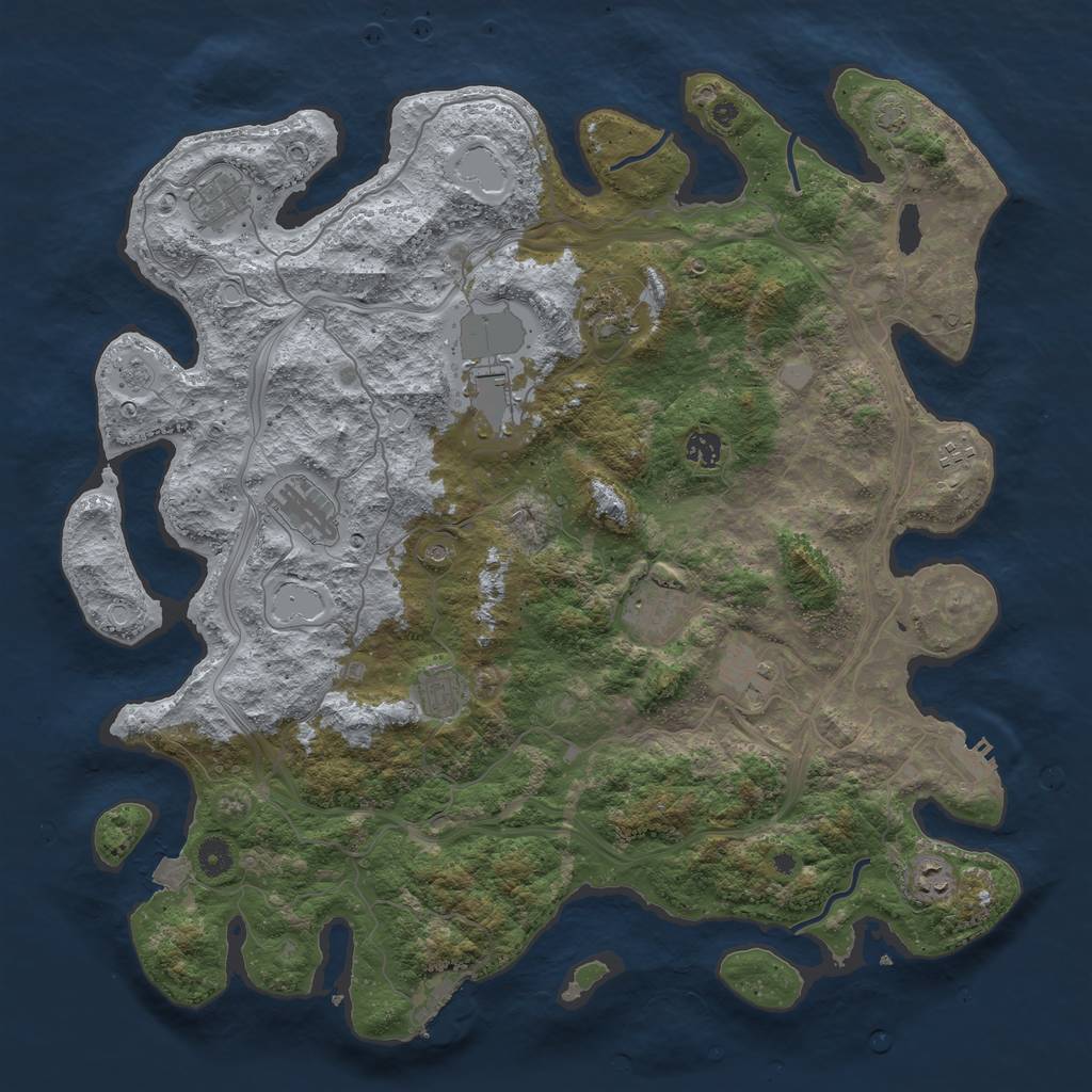 Rust Map: Procedural Map, Size: 4500, Seed: 854881201, 18 Monuments