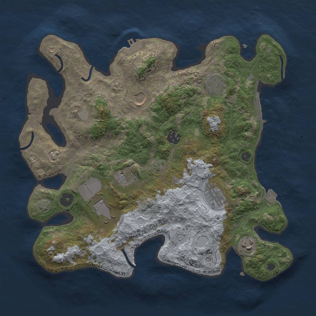 Rust Map: Procedural Map, Size: 3500, Seed: 855546338, 15 Monuments