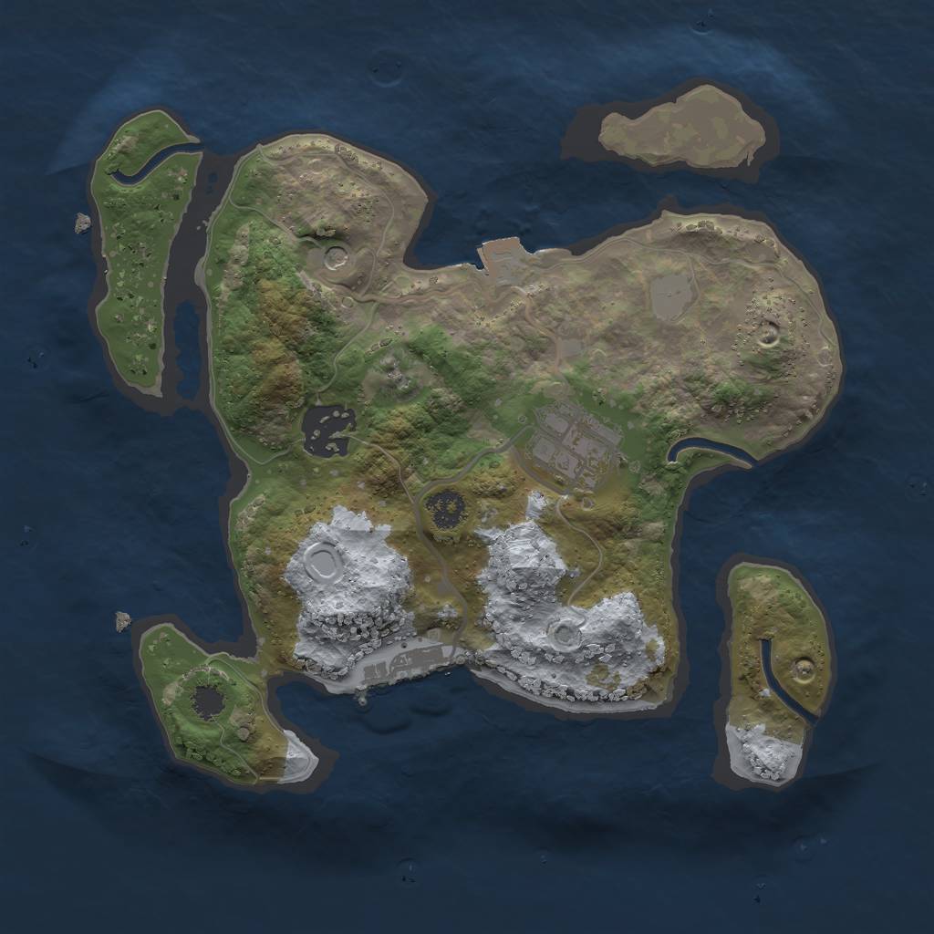 Rust Map: Procedural Map, Size: 2500, Seed: 481840946, 7 Monuments