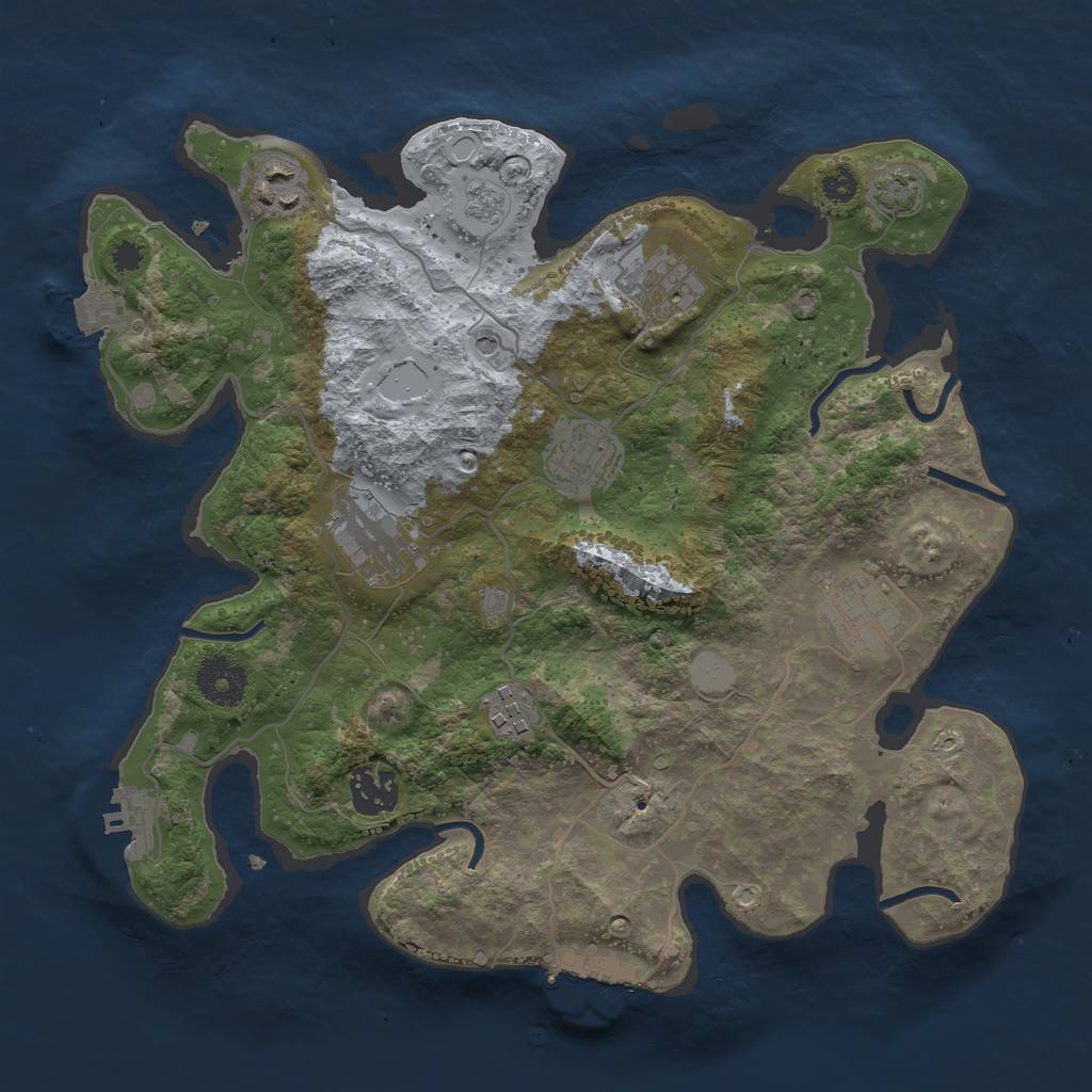 Rust Map: Procedural Map, Size: 3250, Seed: 1248000085, 15 Monuments