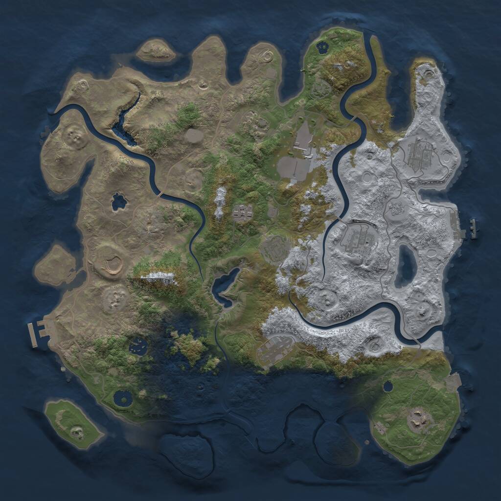 Rust Map: Procedural Map, Size: 4100, Seed: 63653916, 16 Monuments