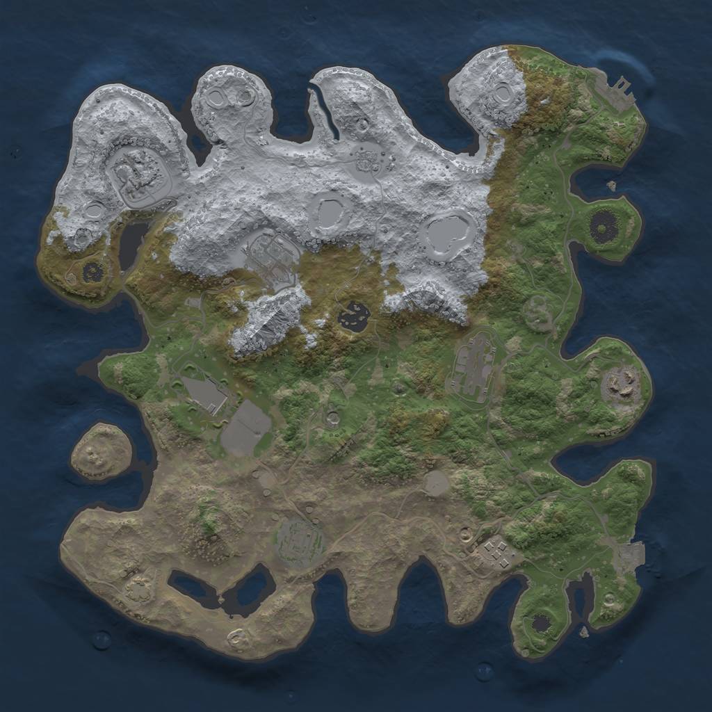 Rust Map: Procedural Map, Size: 3500, Seed: 2243, 15 Monuments