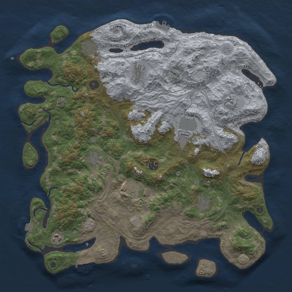 Rust Map: Procedural Map, Size: 4500, Seed: 111252297, 18 Monuments