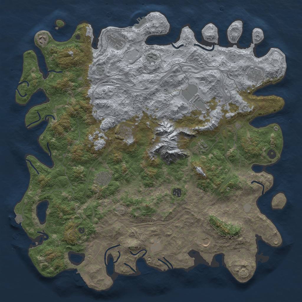 Rust Map: Procedural Map, Size: 5000, Seed: 175419945, 19 Monuments