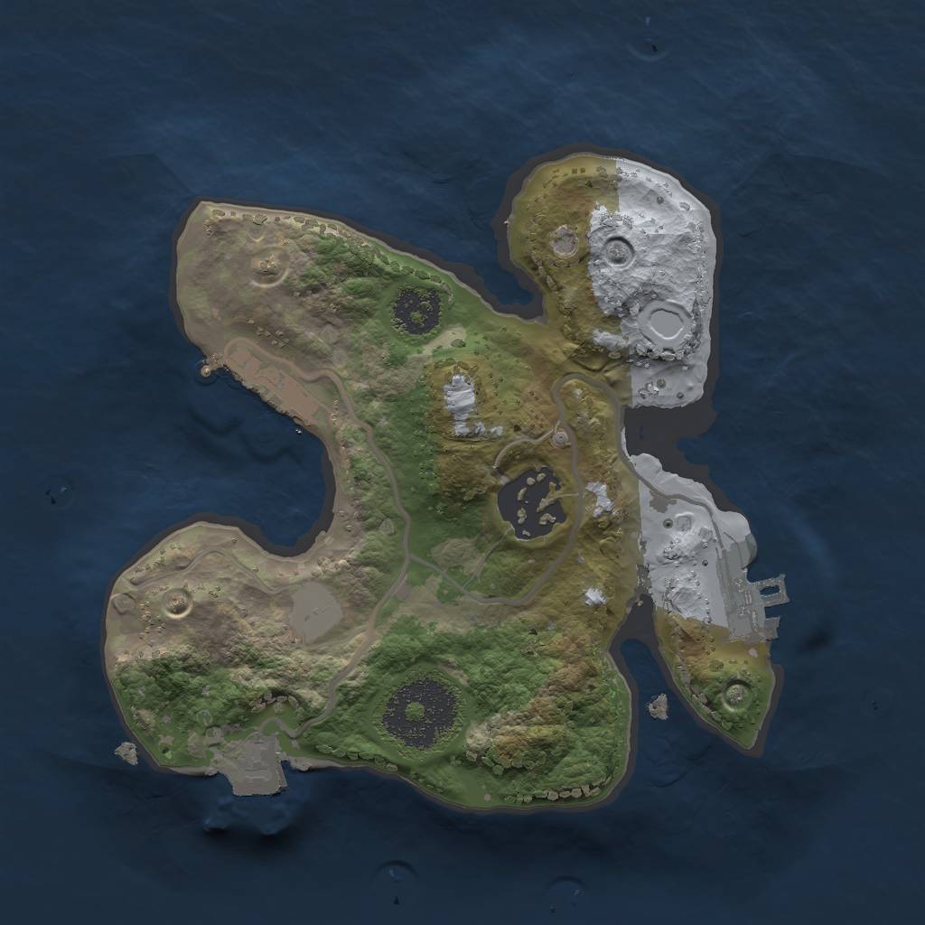Rust Map: Procedural Map, Size: 2000, Seed: 381878974, 6 Monuments