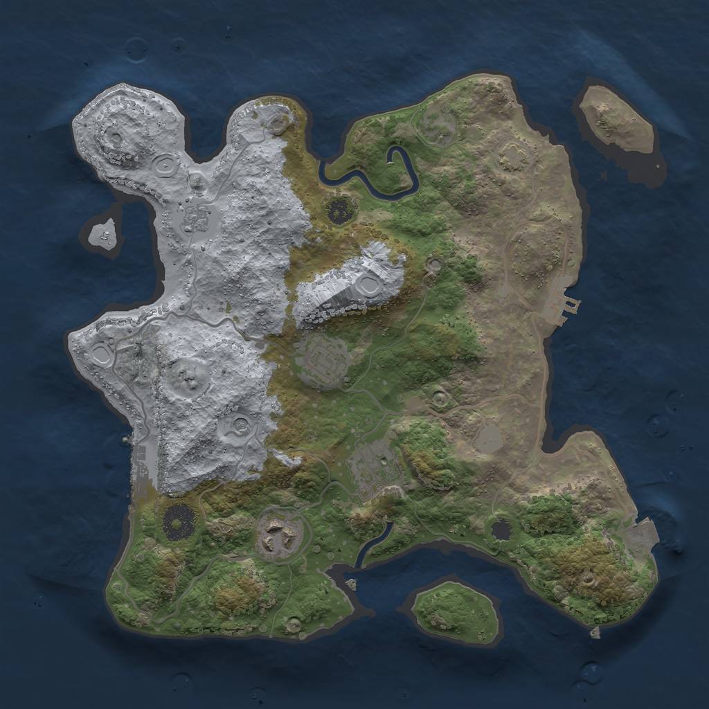 Rust Map: Procedural Map, Size: 3000, Seed: 12646, 11 Monuments