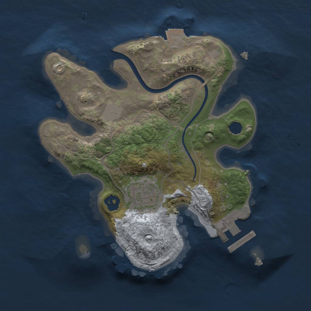 Rust Map: Procedural Map, Size: 2000, Seed: 846651174, 3 Monuments