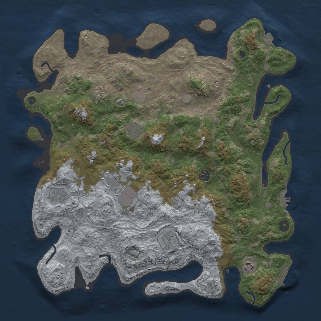 Rust Map: Procedural Map, Size: 4250, Seed: 648237, 17 Monuments
