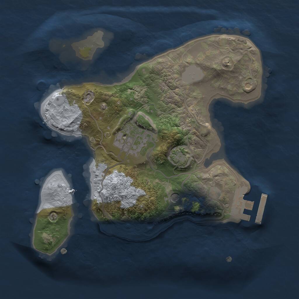 Rust Map: Procedural Map, Size: 2000, Seed: 1040463140, 5 Monuments