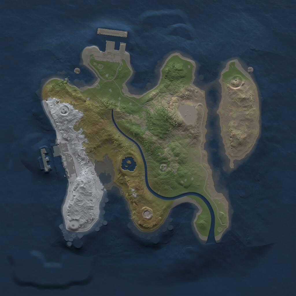 Rust Map: Procedural Map, Size: 2000, Seed: 5046583, 3 Monuments