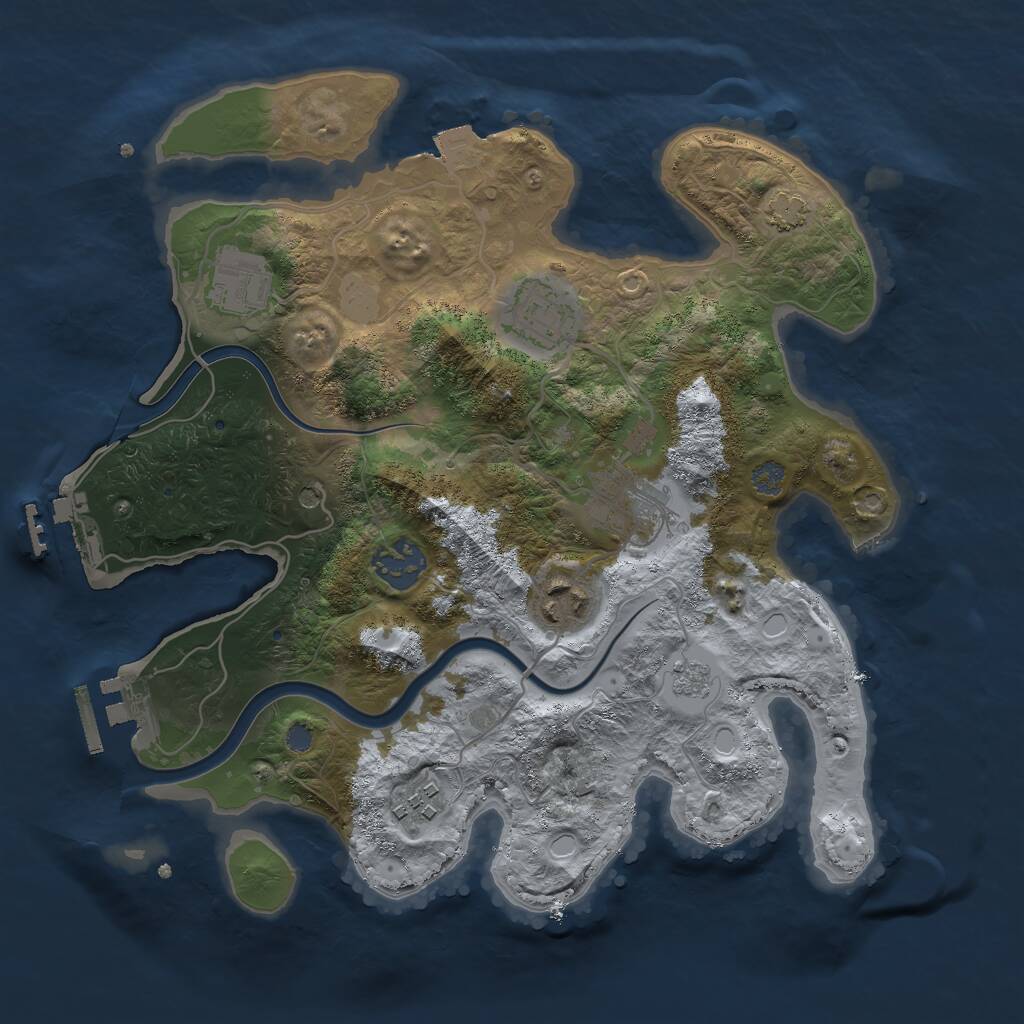 Rust Map: Procedural Map, Size: 3000, Seed: 16122, 13 Monuments