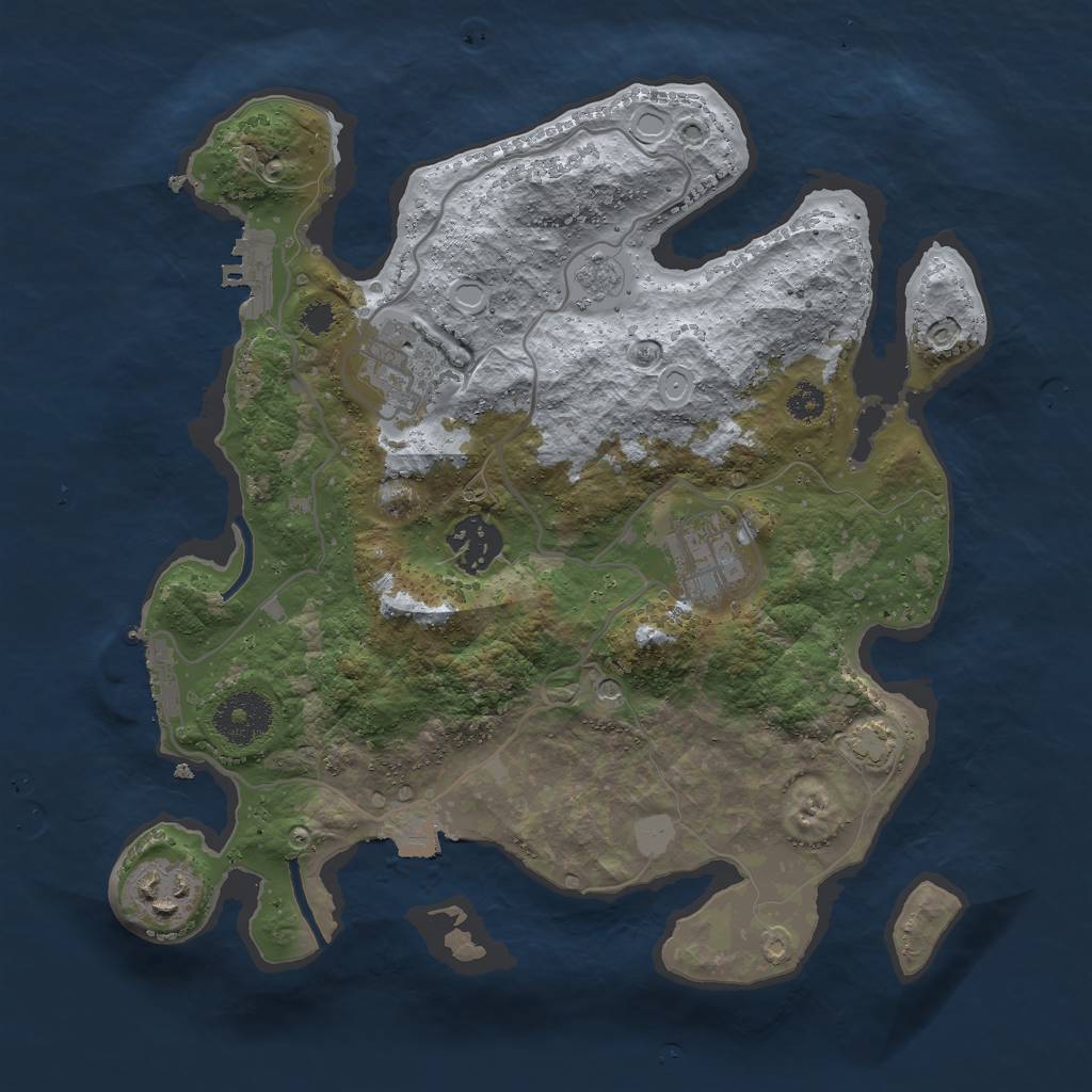 Rust Map: Procedural Map, Size: 3000, Seed: 26772, 12 Monuments