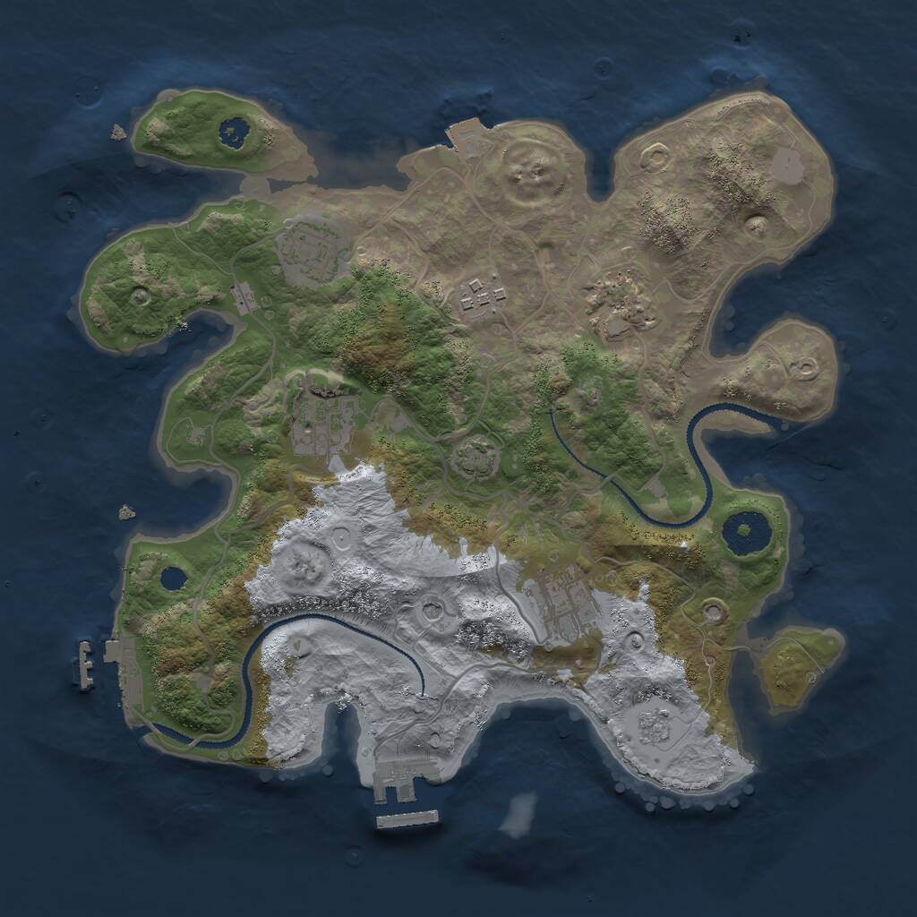 Rust Map: Procedural Map, Size: 3000, Seed: 11451441, 11 Monuments