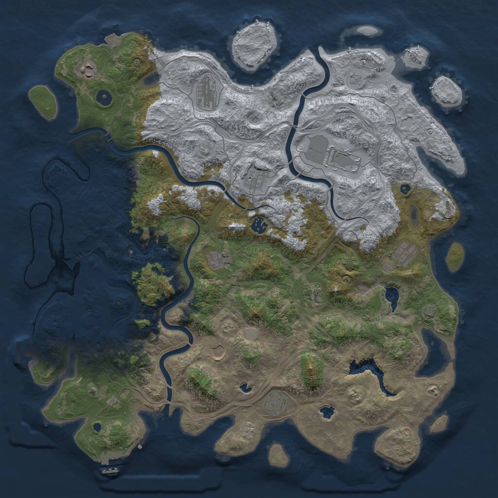 Rust Map: Procedural Map, Size: 4800, Seed: 1039061600, 17 Monuments