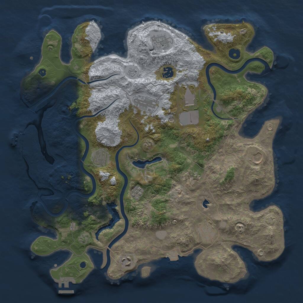 Rust Map: Procedural Map, Size: 4000, Seed: 900929920, 16 Monuments