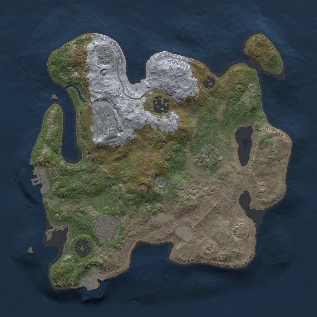 Rust Map: Procedural Map, Size: 2750, Seed: 646484131, 11 Monuments