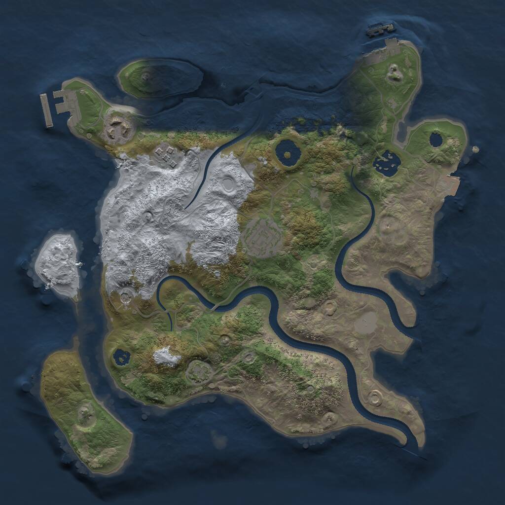 Rust Map: Procedural Map, Size: 3000, Seed: 3210, 9 Monuments
