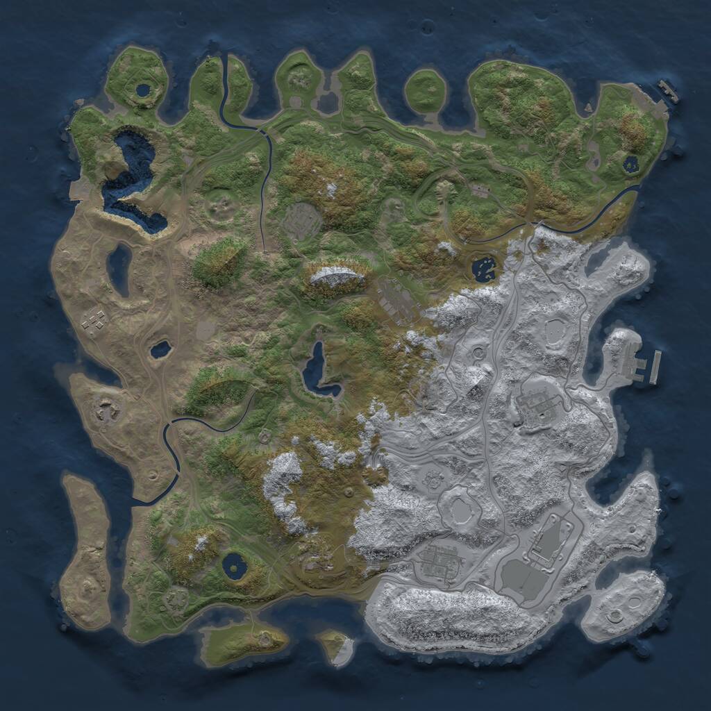 Rust Map: Procedural Map, Size: 4250, Seed: 20300130, 15 Monuments