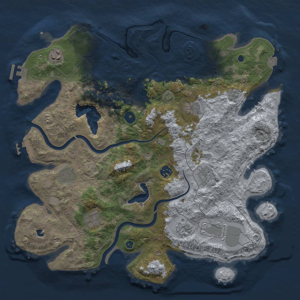 Rust Map: Procedural Map, Size: 4000, Seed: 670500741, 15 Monuments