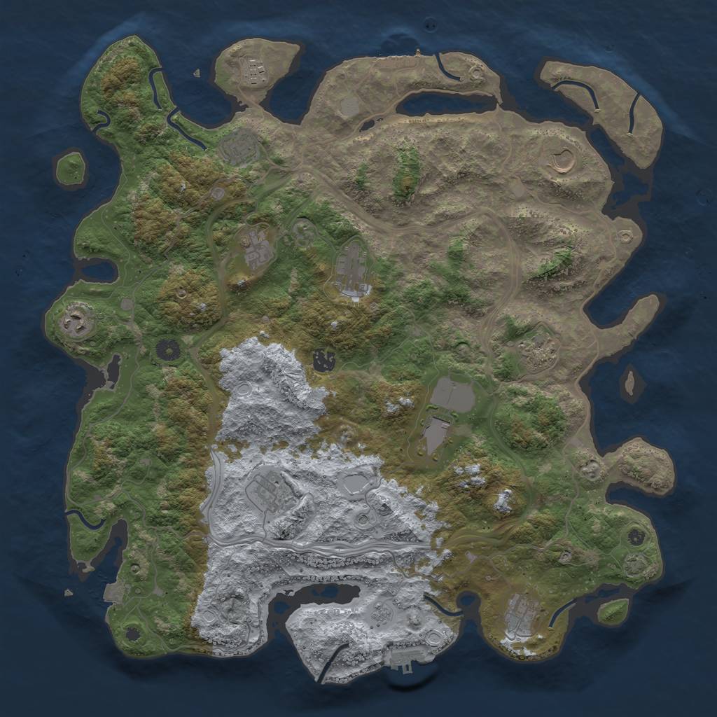 Rust Map: Procedural Map, Size: 4500, Seed: 1473, 19 Monuments