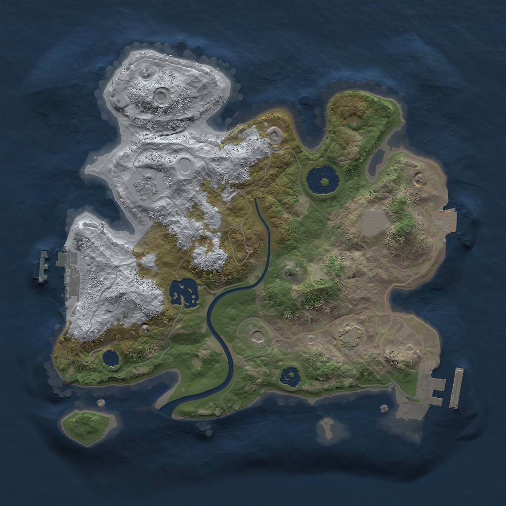 Rust Map: Procedural Map, Size: 2500, Seed: 546474, 7 Monuments