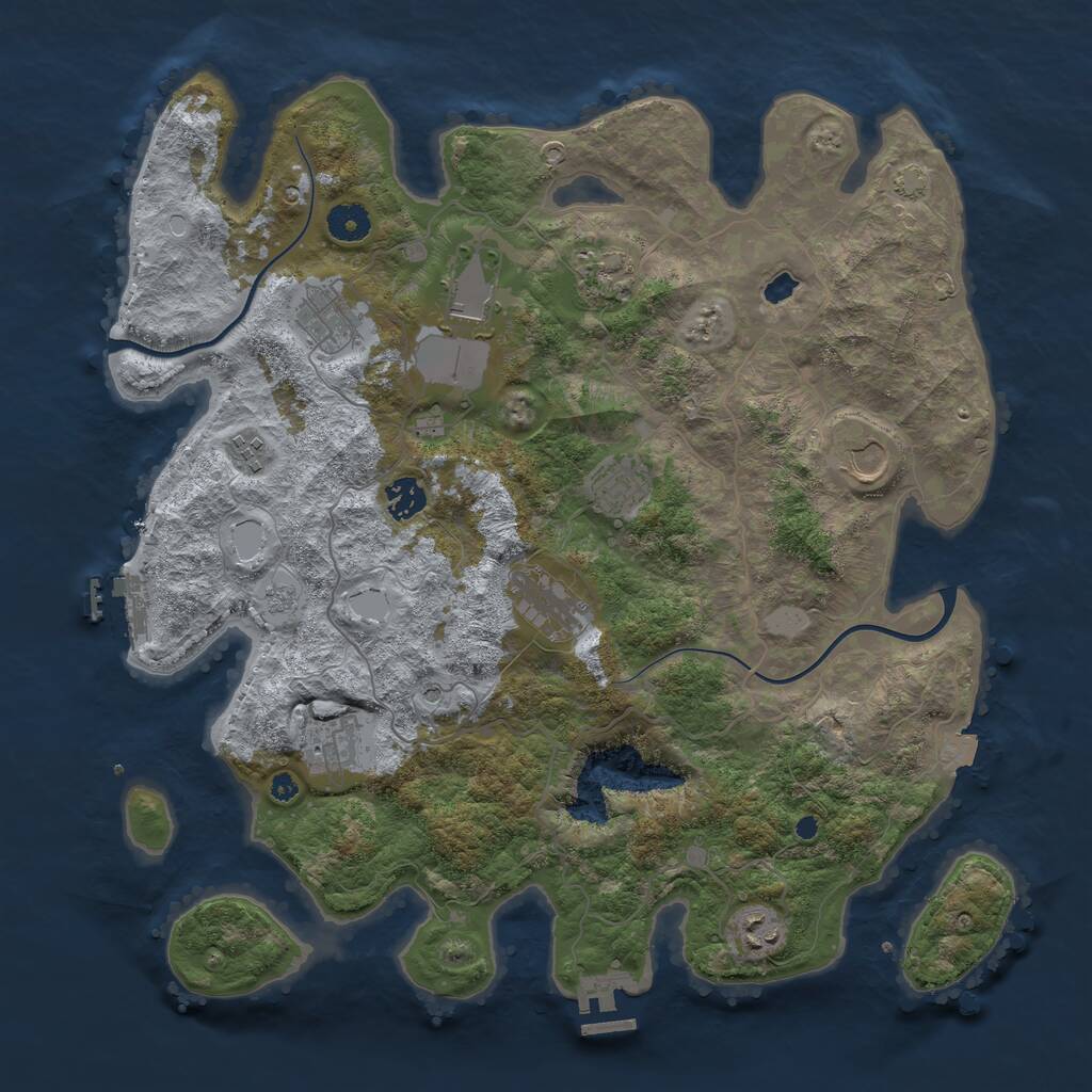 Rust Map: Procedural Map, Size: 4000, Seed: 22662570, 16 Monuments