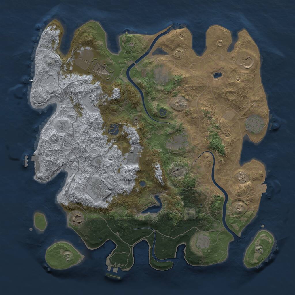 Rust Map: Procedural Map, Size: 4000, Seed: 22662570, 19 Monuments