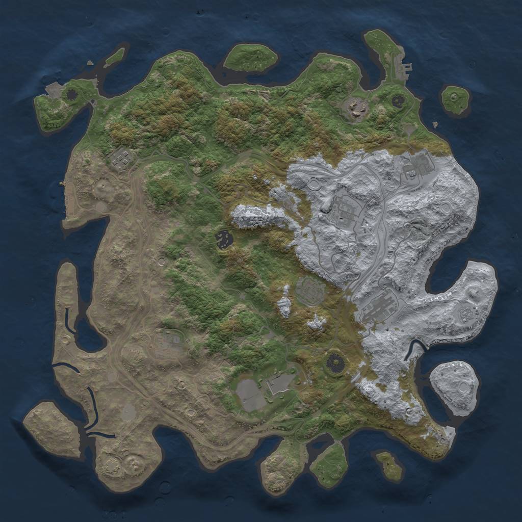 Rust Map: Procedural Map, Size: 4250, Seed: 1030834, 17 Monuments