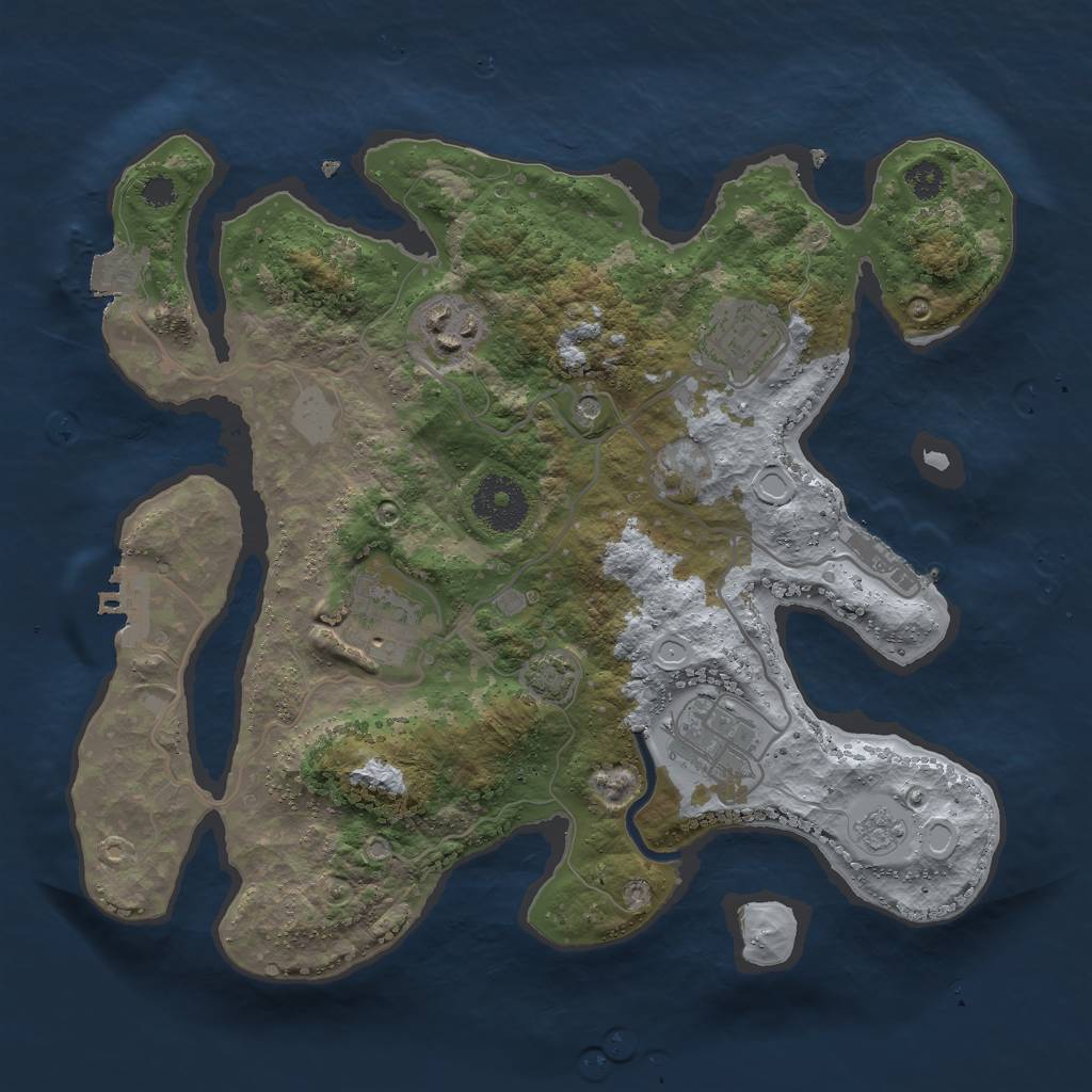 Rust Map: Procedural Map, Size: 3000, Seed: 585951, 12 Monuments