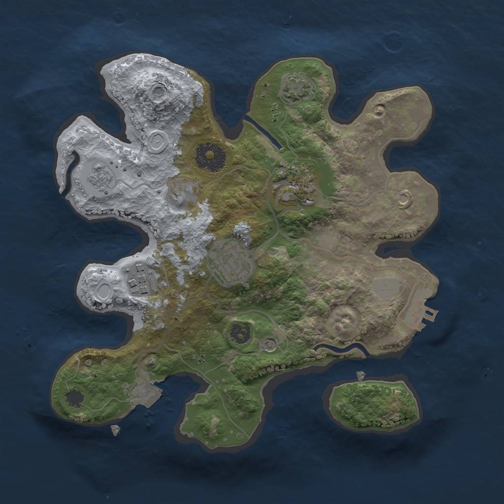 Rust Map: Procedural Map, Size: 2500, Seed: 1989887915, 10 Monuments