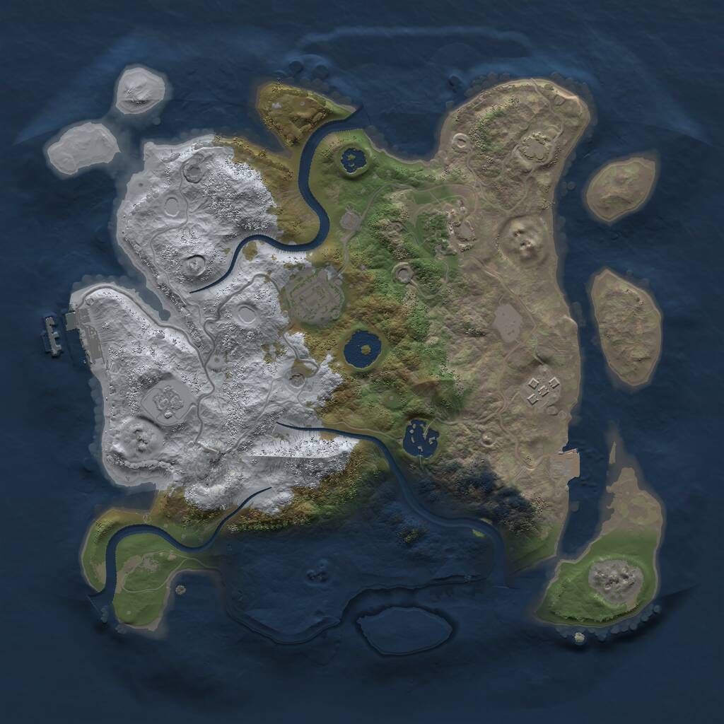 Rust Map: Procedural Map, Size: 3000, Seed: 1867306980, 9 Monuments