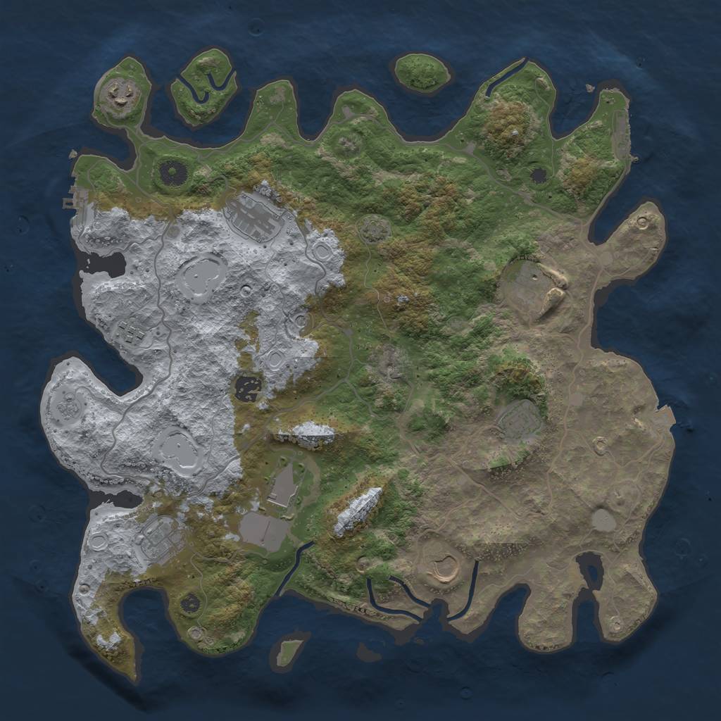 Rust Map: Procedural Map, Size: 4000, Seed: 799567123, 17 Monuments