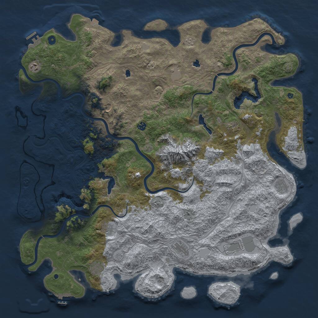 Rust Map: Procedural Map, Size: 5500, Seed: 28376, 17 Monuments