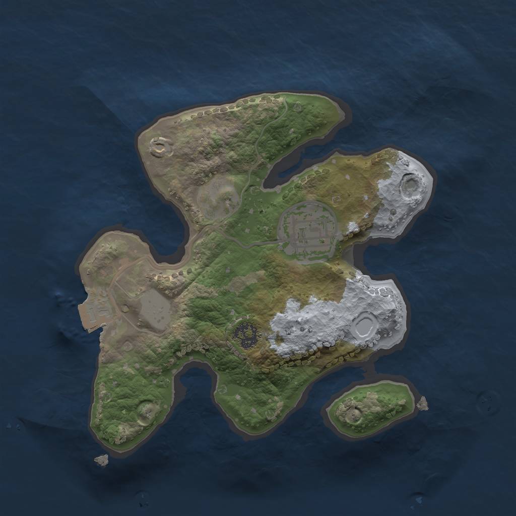 Rust Map: Procedural Map, Size: 2000, Seed: 459843519, 4 Monuments