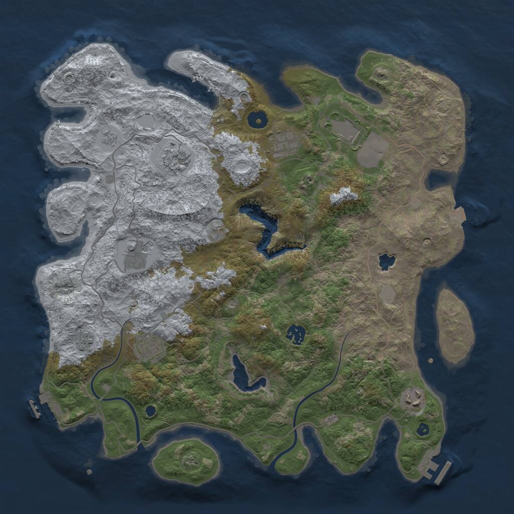Rust Map: Procedural Map, Size: 4000, Seed: 326339653, 14 Monuments