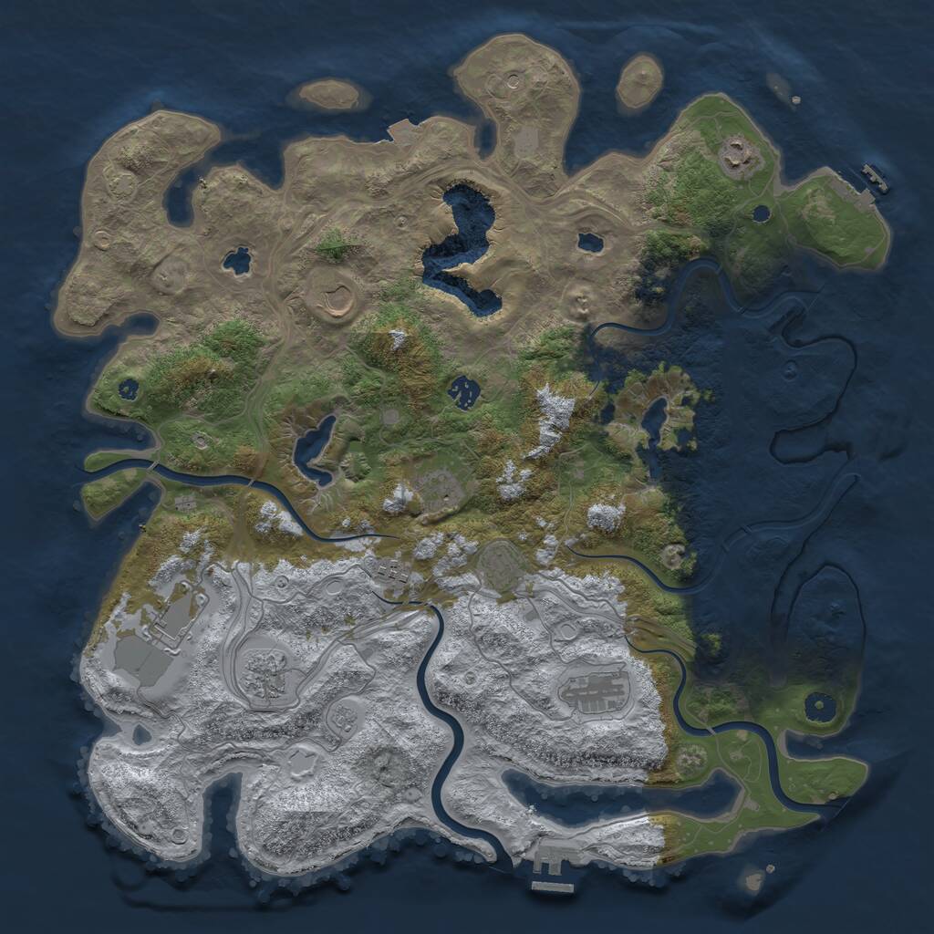 Rust Map: Procedural Map, Size: 4500, Seed: 406694654, 15 Monuments