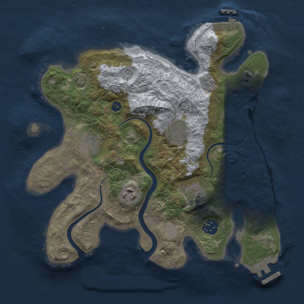 Rust Map: Procedural Map, Size: 3000, Seed: 9996442, 11 Monuments