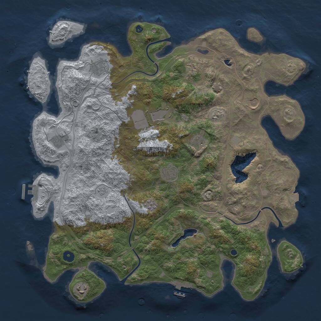 Rust Map: Procedural Map, Size: 4300, Seed: 17072023, 15 Monuments