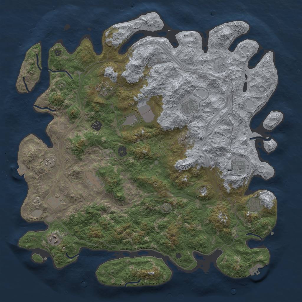 Rust Map: Procedural Map, Size: 4550, Seed: 1555555444, 17 Monuments