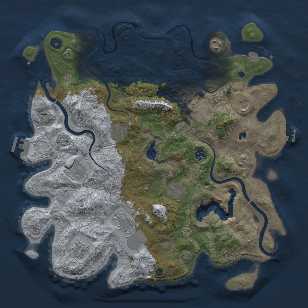 Rust Map: Procedural Map, Size: 4000, Seed: 1132137784, 15 Monuments