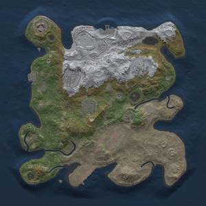 Thumbnail Rust Map: Procedural Map, Size: 3000, Seed: 2073473393, 13 Monuments