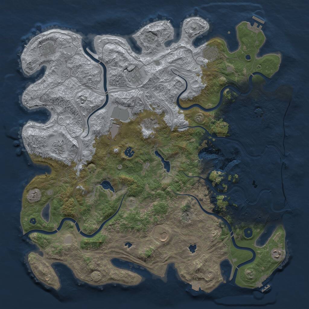 Rust Map: Procedural Map, Size: 4800, Seed: 842429367, 16 Monuments