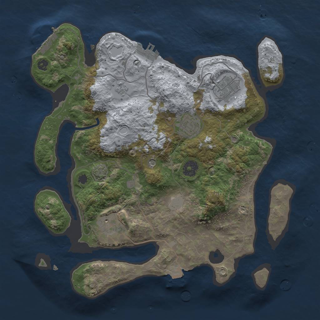 Rust Map: Procedural Map, Size: 3000, Seed: 10652, 11 Monuments