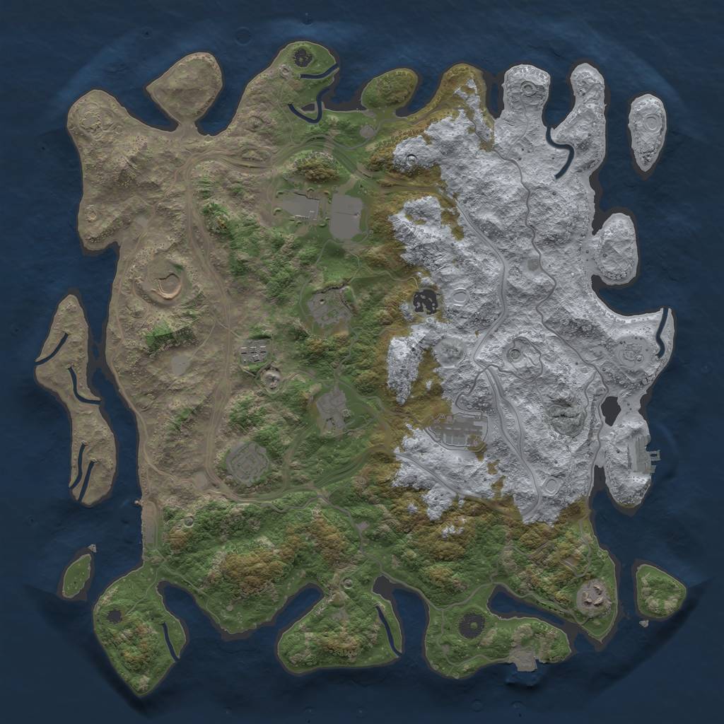 Rust Map: Procedural Map, Size: 4250, Seed: 1351977265, 17 Monuments