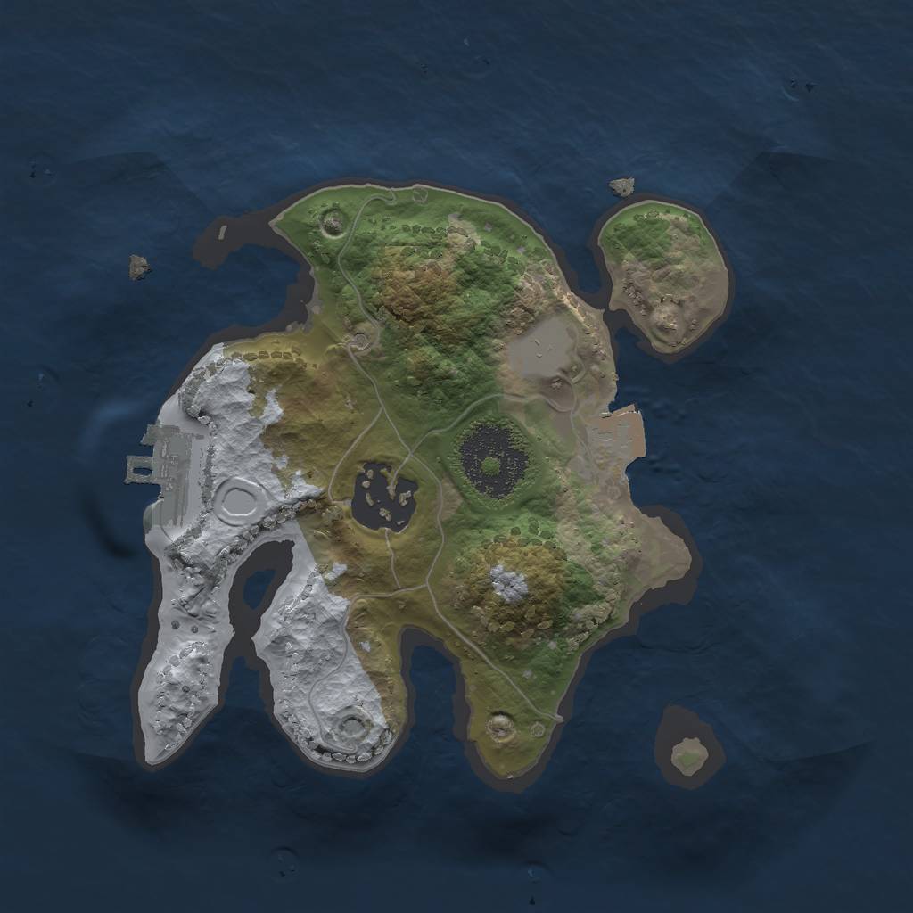 Rust Map: Procedural Map, Size: 2000, Seed: 109420, 5 Monuments