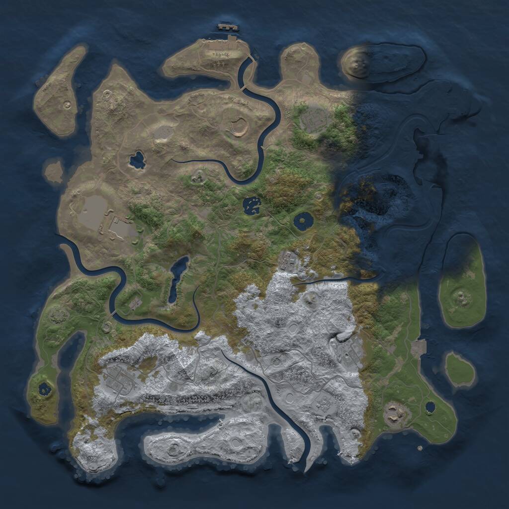 Rust Map: Procedural Map, Size: 4053, Seed: 1202011, 14 Monuments